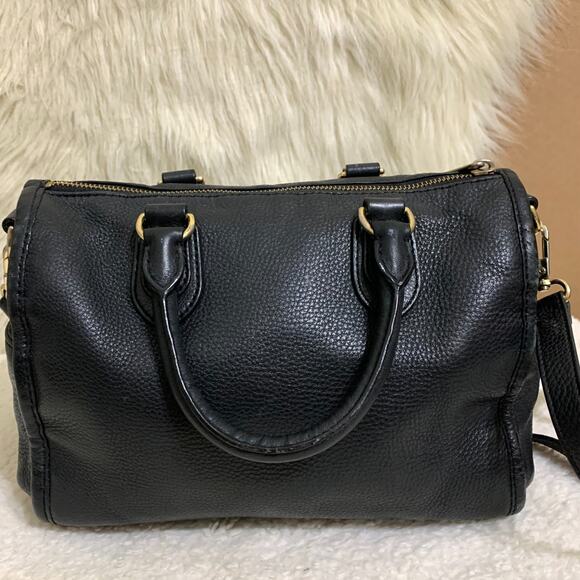 MICHAEL KORS Vintage Pebbled Black Leather Medium MARGO Zip Top Satchel - Picture 8 of 16